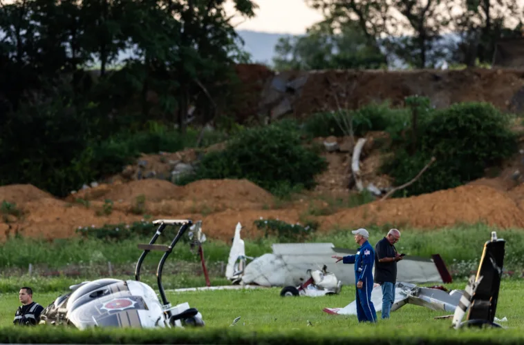 Police helicopter, small plane collide